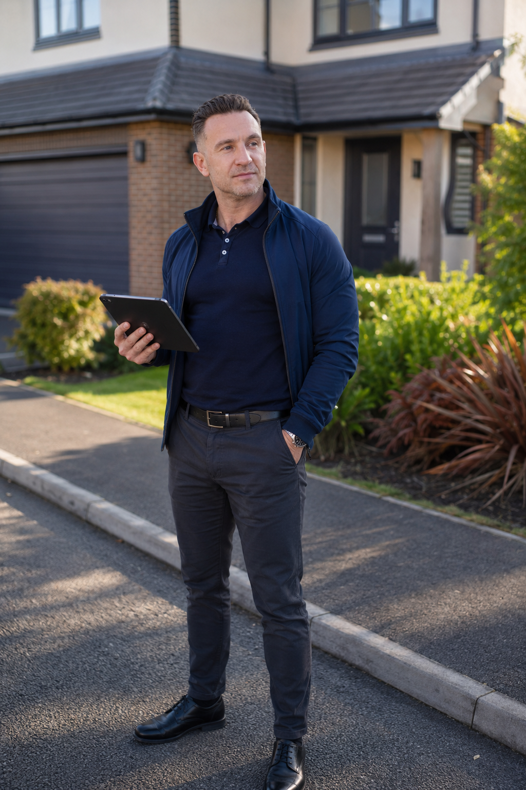 Owner of Lepszy Property Solutions outside a residential property